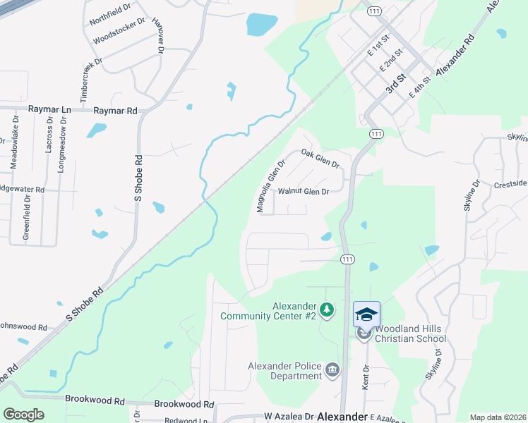 map of restaurants, bars, coffee shops, grocery stores, and more near 14033 Magnolia Glen Drive in Alexander
