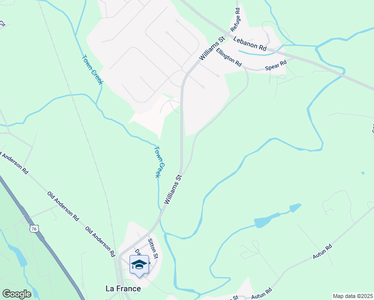 map of restaurants, bars, coffee shops, grocery stores, and more near 414 Ellington Road in Pendleton