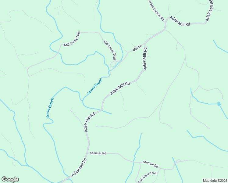 map of restaurants, bars, coffee shops, grocery stores, and more near Adair Mill Road in Cleveland