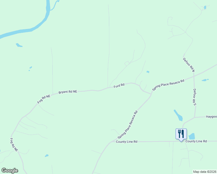 map of restaurants, bars, coffee shops, grocery stores, and more near 139-173 Ford Road in Resaca