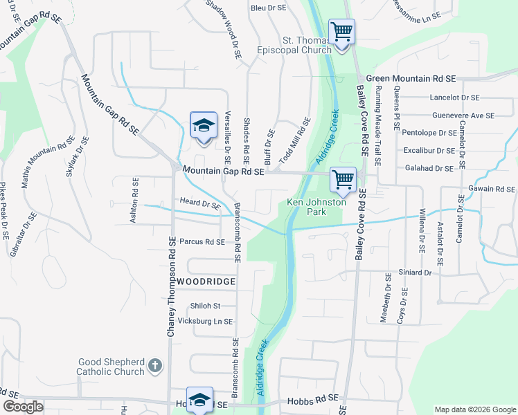 map of restaurants, bars, coffee shops, grocery stores, and more near 904 Danmann Circle Southeast in Huntsville