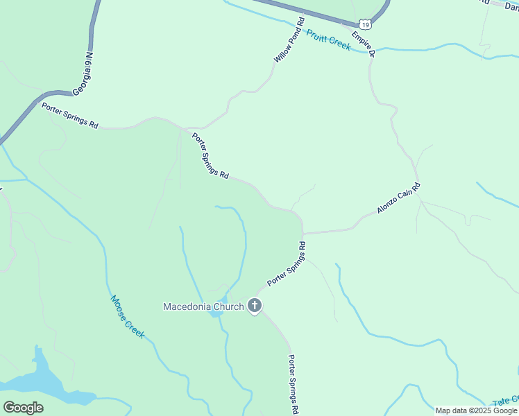 map of restaurants, bars, coffee shops, grocery stores, and more near 5007 Porter Springs Road in Dahlonega