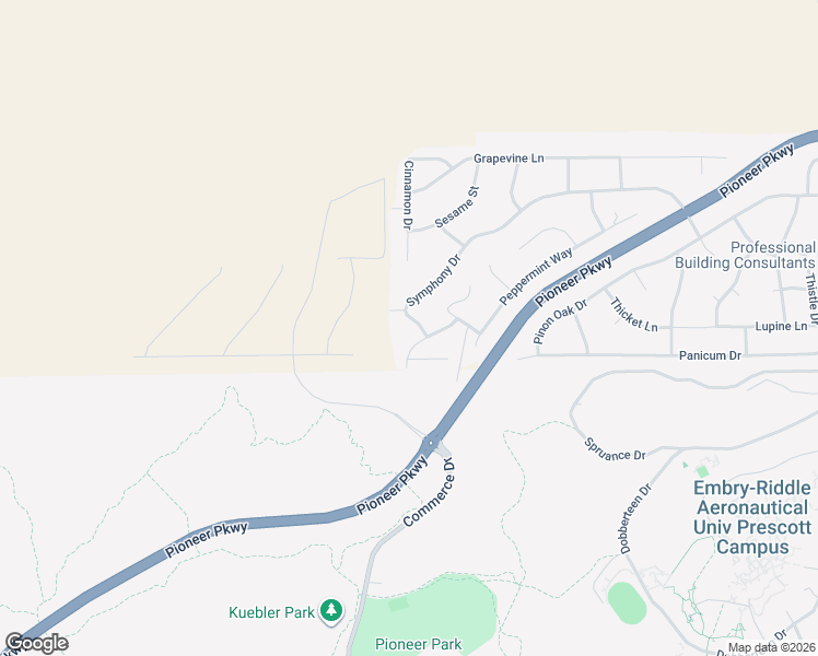 map of restaurants, bars, coffee shops, grocery stores, and more near 5997 Symphony Drive in Prescott