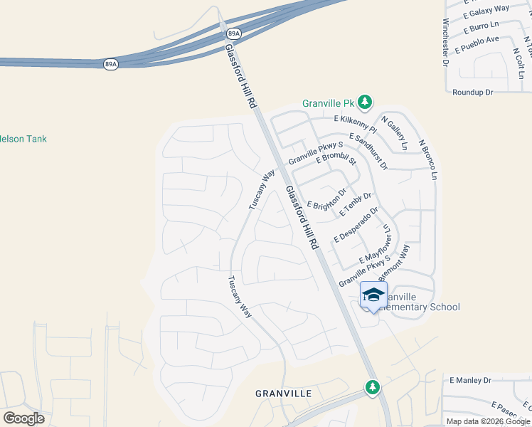 map of restaurants, bars, coffee shops, grocery stores, and more near 5585 North Brinson Lane in Prescott Valley