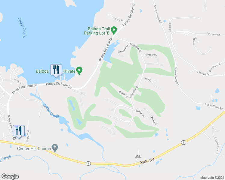 map of restaurants, bars, coffee shops, grocery stores, and more near 22 Magellan Court in Hot Springs Village