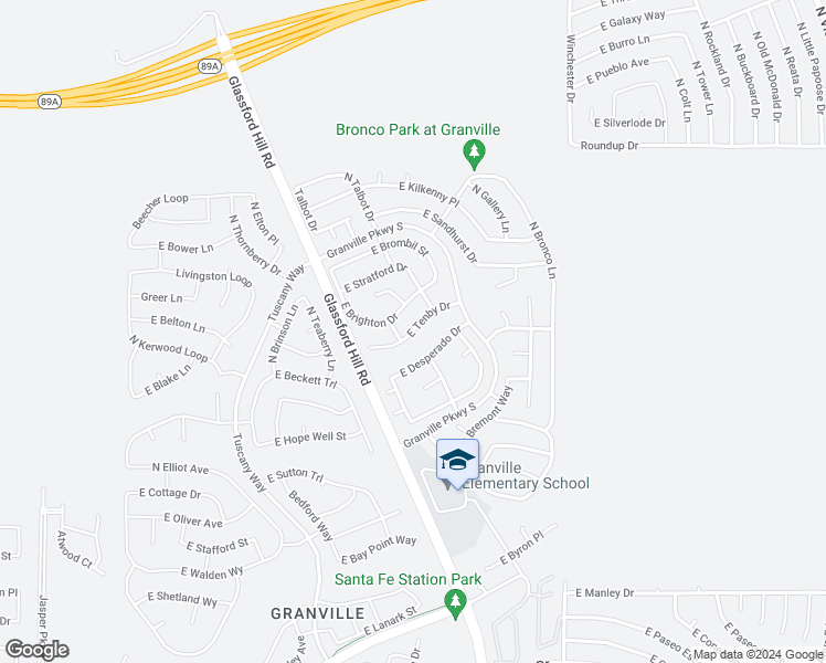 map of restaurants, bars, coffee shops, grocery stores, and more near 6674 East Tenby Drive in Prescott Valley
