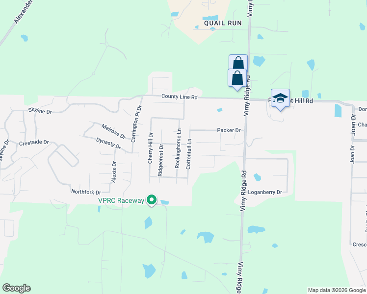 map of restaurants, bars, coffee shops, grocery stores, and more near 12823 Meadowview Drive in Alexander
