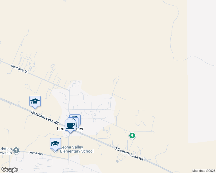 map of restaurants, bars, coffee shops, grocery stores, and more near in Leona Valley