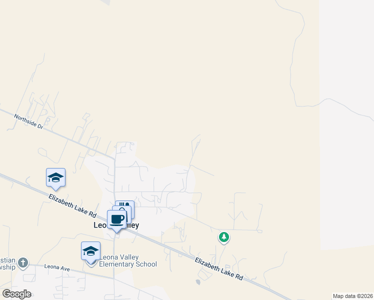 map of restaurants, bars, coffee shops, grocery stores, and more near 40655 Shallow Springs Road in Leona Valley