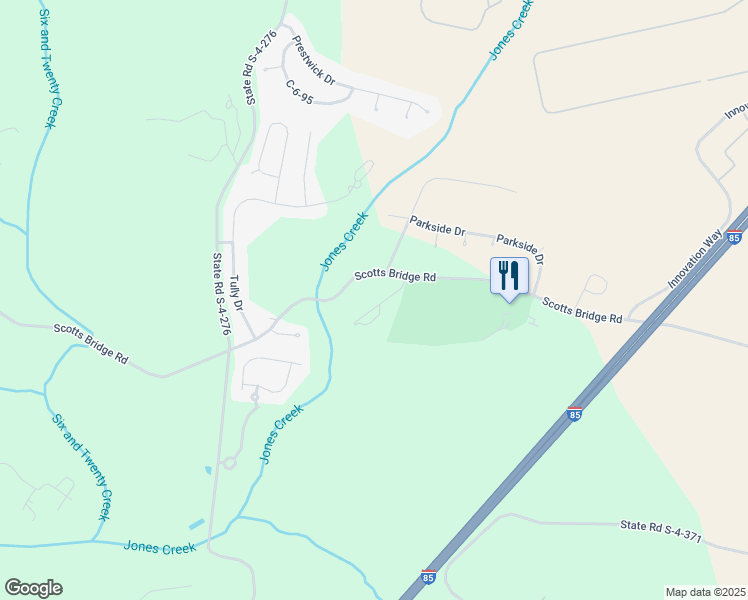 map of restaurants, bars, coffee shops, grocery stores, and more near 110 Grove Park Drive in Anderson