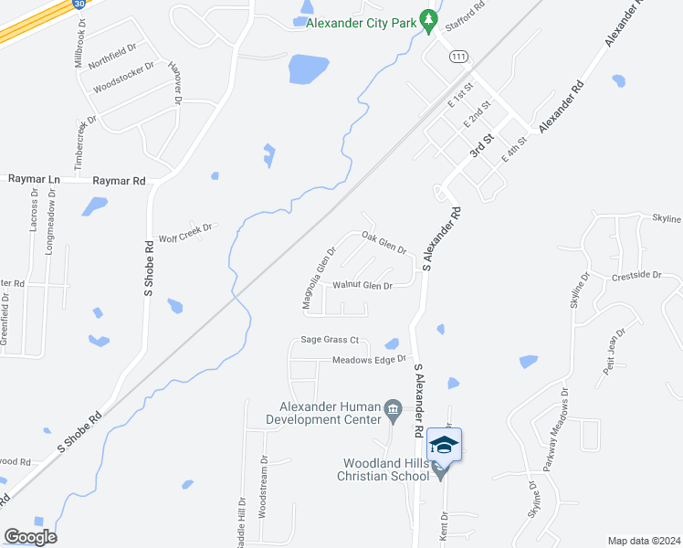 map of restaurants, bars, coffee shops, grocery stores, and more near 13798 Cedar Glen Cove in Alexander