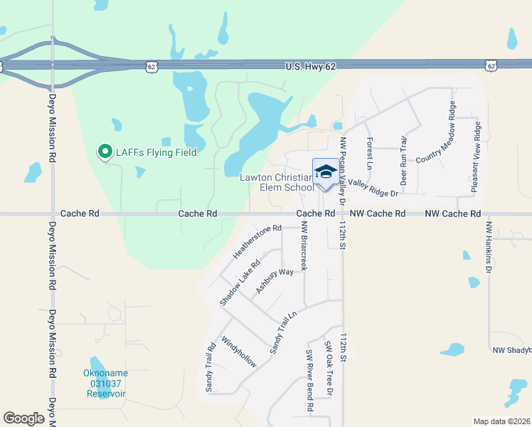 map of restaurants, bars, coffee shops, grocery stores, and more near 7 Heatherstone Road in Lawton