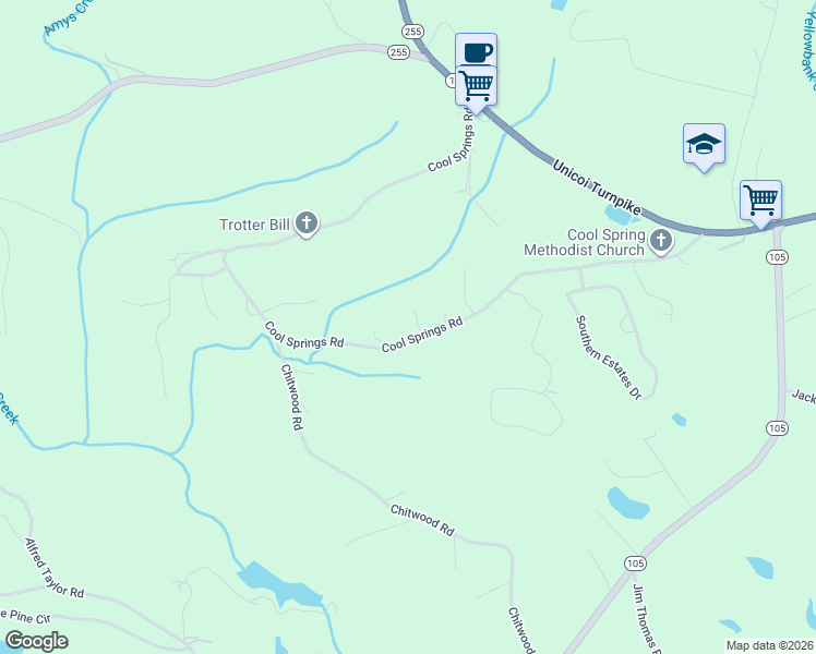 map of restaurants, bars, coffee shops, grocery stores, and more near 813 Cool Springs Road in Clarkesville