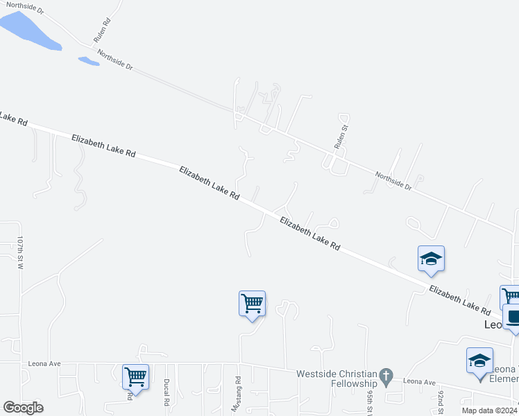 map of restaurants, bars, coffee shops, grocery stores, and more near Elizabeth Lake Road in Los Angeles County