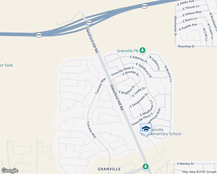 map of restaurants, bars, coffee shops, grocery stores, and more near Glassford Hill Rd in Prescott Valley