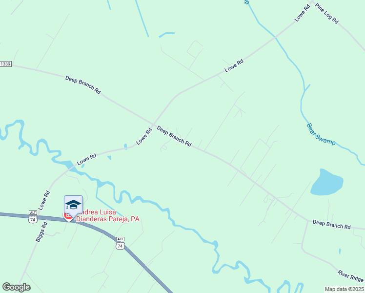 map of restaurants, bars, coffee shops, grocery stores, and more near 2951 Deep Branch Road in Lumberton
