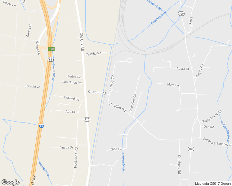 map of restaurants, bars, coffee shops, grocery stores, and more near 25 Castillo Rd in Belen