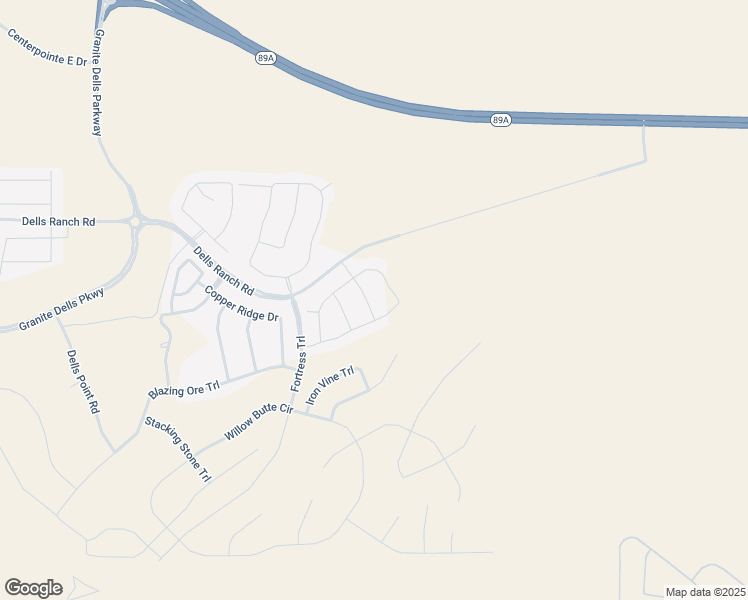 map of restaurants, bars, coffee shops, grocery stores, and more near 5217 Meandering Trail in Prescott