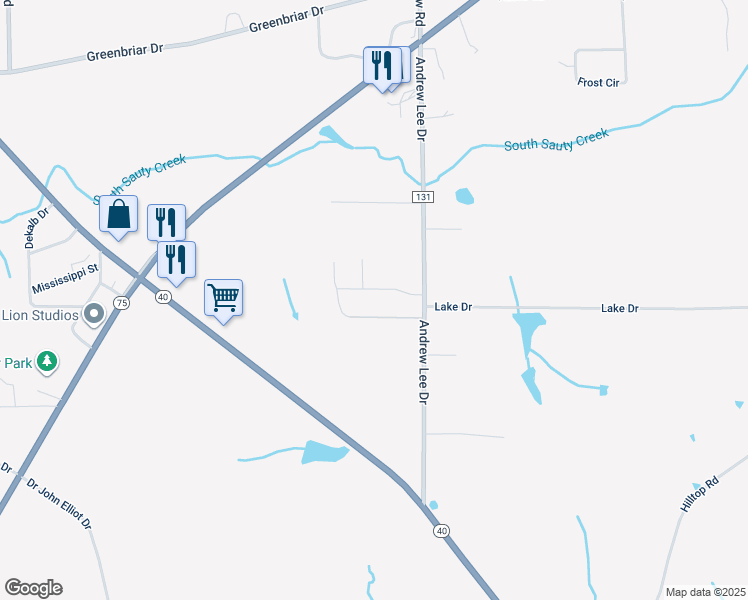 map of restaurants, bars, coffee shops, grocery stores, and more near 143 Greenwood Drive in Henagar