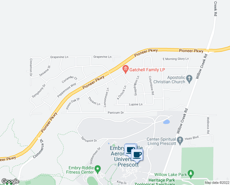 map of restaurants, bars, coffee shops, grocery stores, and more near 910 Malva Court in Prescott