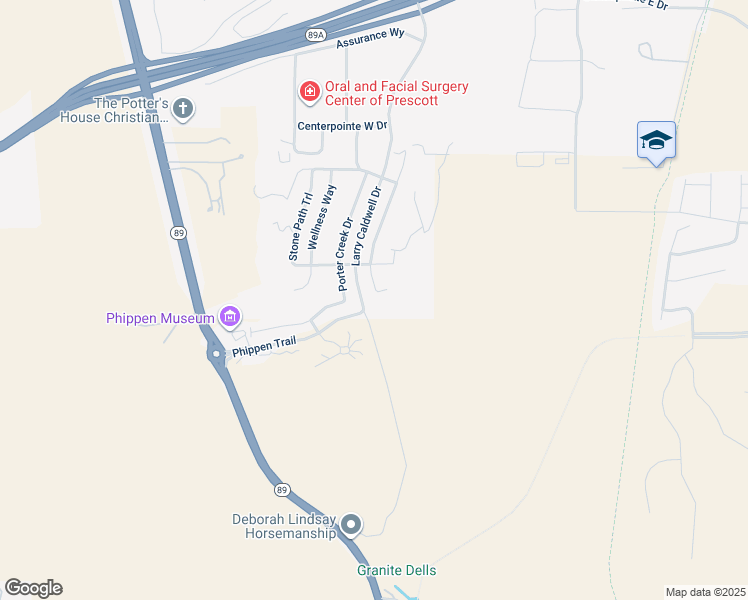 map of restaurants, bars, coffee shops, grocery stores, and more near 5148 Porter Creek Drive in Prescott