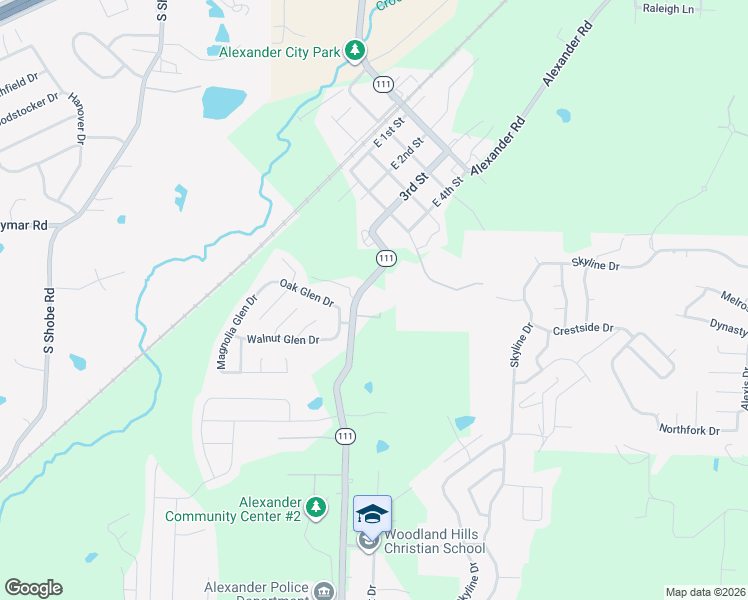 map of restaurants, bars, coffee shops, grocery stores, and more near 13902 South Alexander Road in Alexander