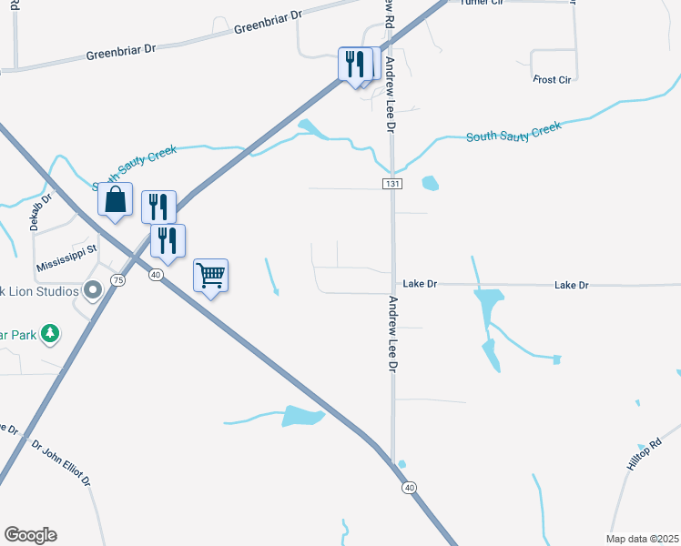 map of restaurants, bars, coffee shops, grocery stores, and more near 143 Greenwood Drive in Henagar