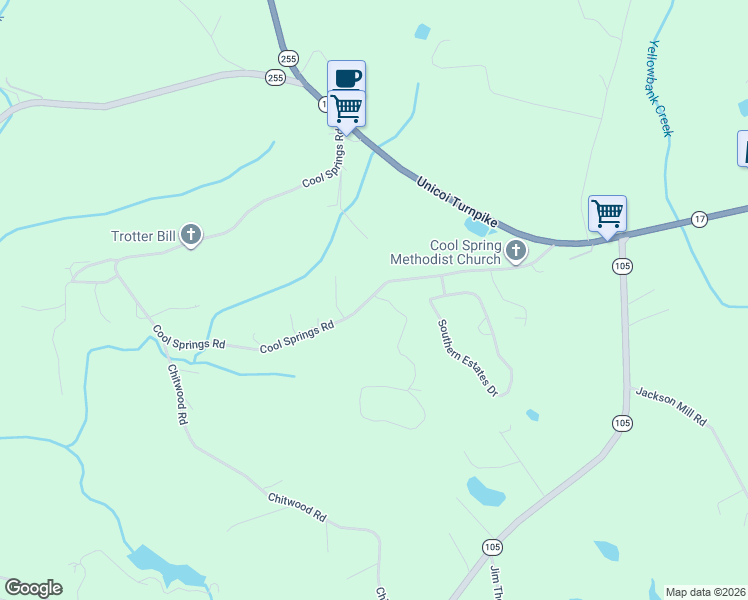 map of restaurants, bars, coffee shops, grocery stores, and more near 597 Cool Springs Road in Clarkesville