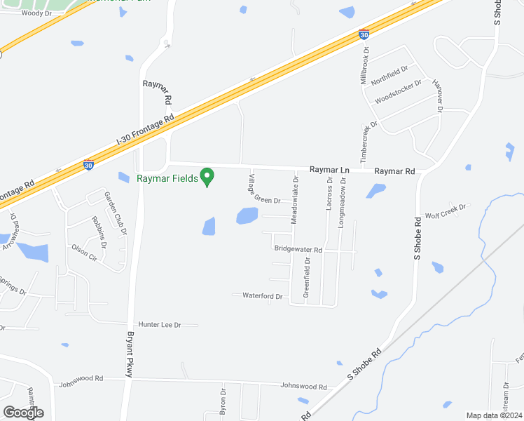 map of restaurants, bars, coffee shops, grocery stores, and more near 2200 Lakeshore Drive in Bryant