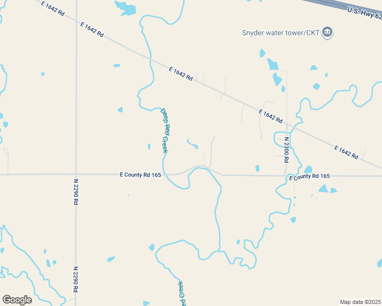 map of restaurants, bars, coffee shops, grocery stores, and more near 22961 East 1650 Road in Snyder
