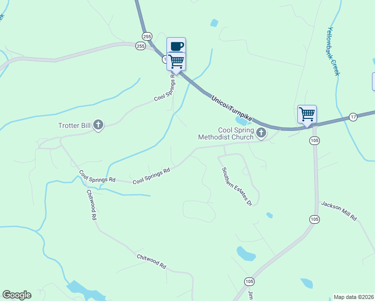 map of restaurants, bars, coffee shops, grocery stores, and more near 487 Cool Springs Road in Clarkesville