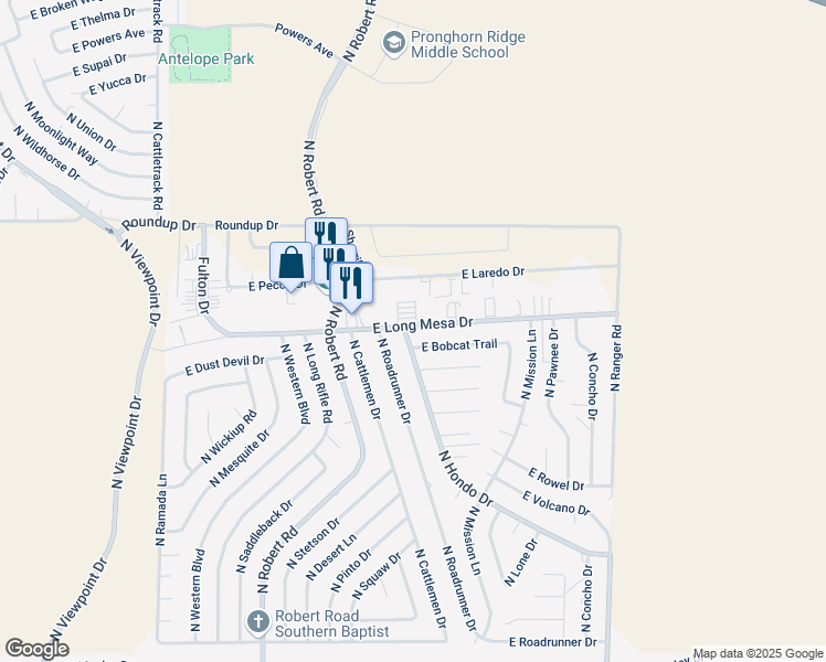 map of restaurants, bars, coffee shops, grocery stores, and more near 5701 North Hondo Drive in Prescott Valley