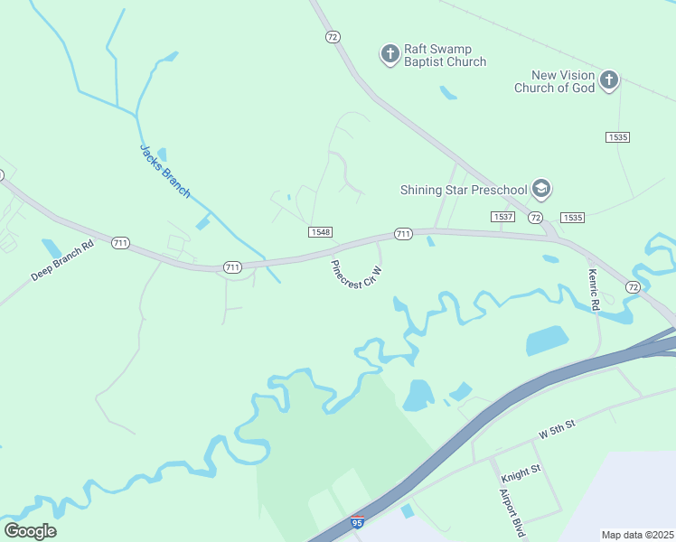 map of restaurants, bars, coffee shops, grocery stores, and more near 705 Country Club Road in Lumberton