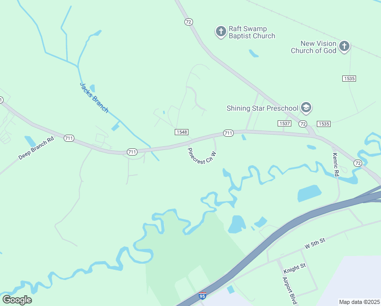 map of restaurants, bars, coffee shops, grocery stores, and more near 705 Country Club Road in Lumberton