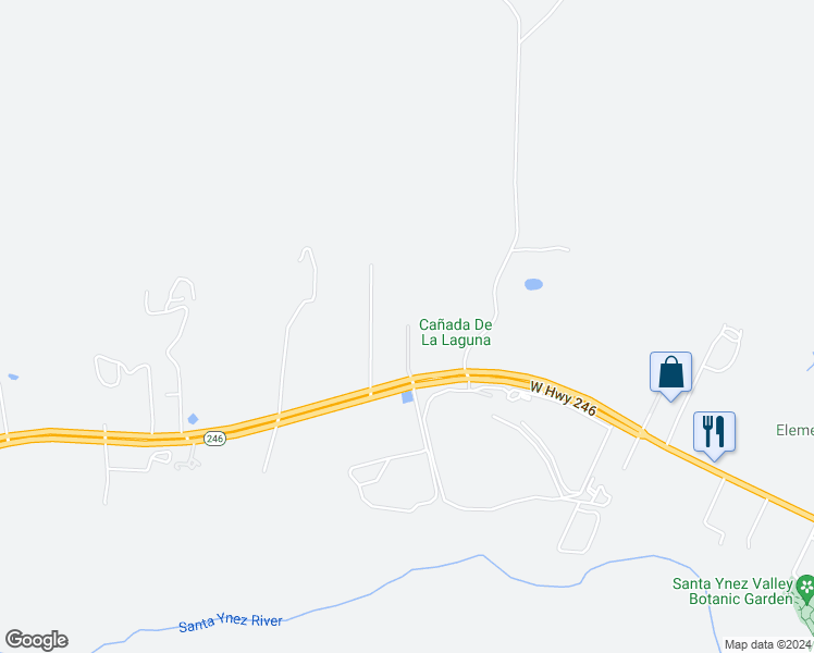 map of restaurants, bars, coffee shops, grocery stores, and more near 1199 West Highway 246 in Buellton