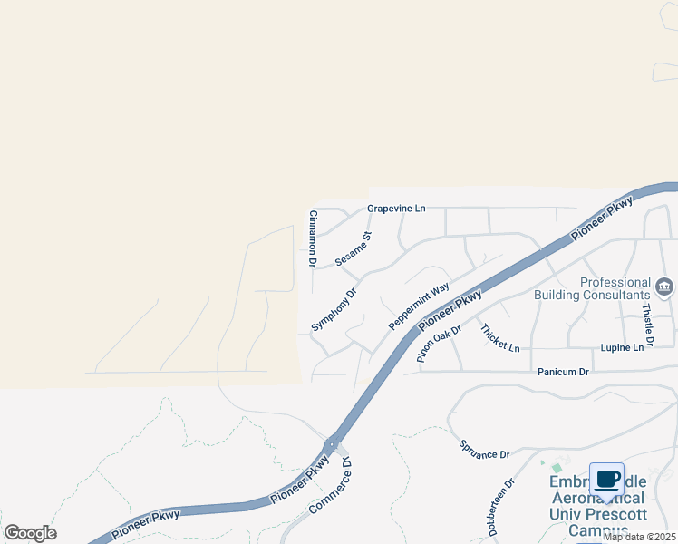 map of restaurants, bars, coffee shops, grocery stores, and more near 5810 Cayenne Lane in Prescott