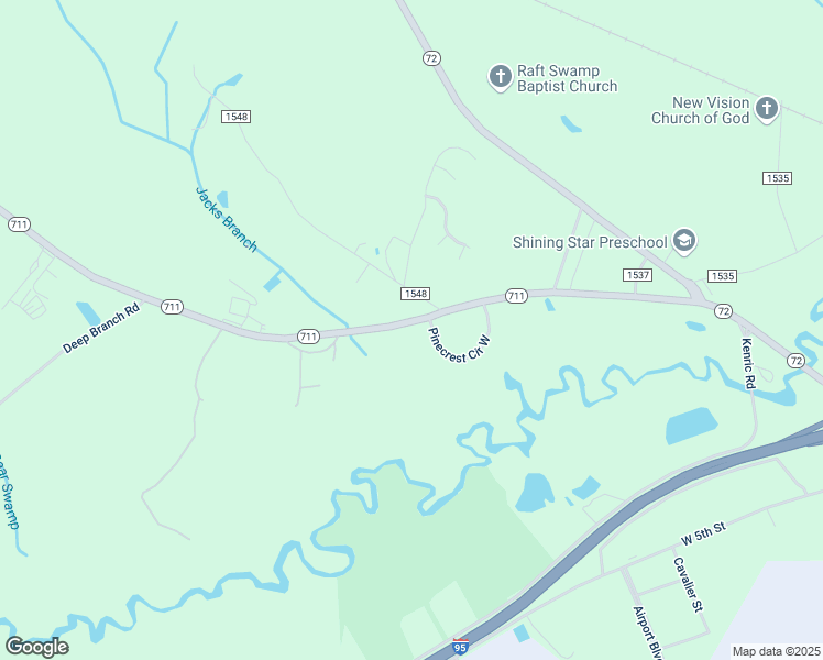 map of restaurants, bars, coffee shops, grocery stores, and more near 705 Country Club Road in Lumberton