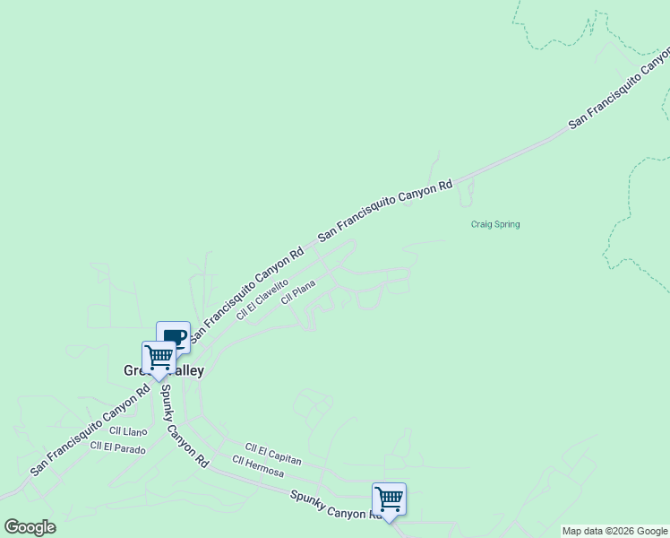 map of restaurants, bars, coffee shops, grocery stores, and more near 40116 Calle Plana in Santa Clarita