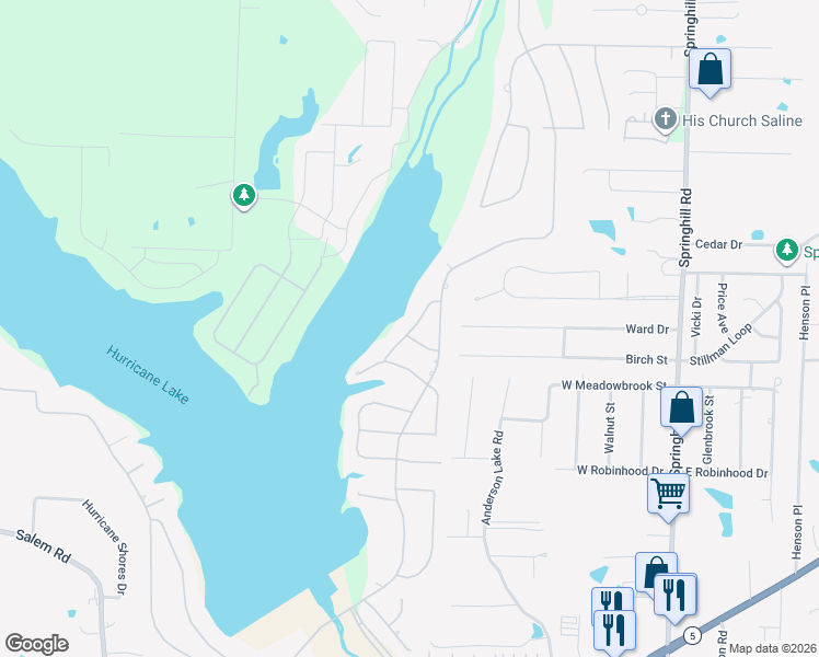 map of restaurants, bars, coffee shops, grocery stores, and more near 6808 Kensington Drive in Benton