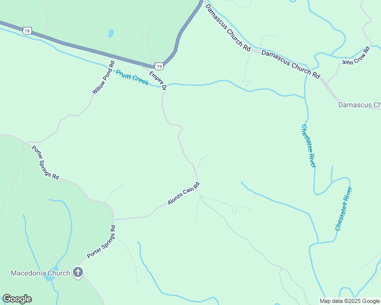 map of restaurants, bars, coffee shops, grocery stores, and more near 628 Alonzo Cain Road in Dahlonega