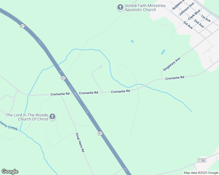 map of restaurants, bars, coffee shops, grocery stores, and more near 1338 Cromartie Road in Elizabethtown