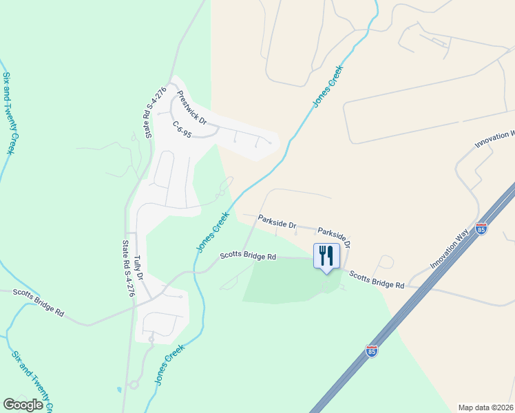 map of restaurants, bars, coffee shops, grocery stores, and more near 123 Turnberry Road in Anderson