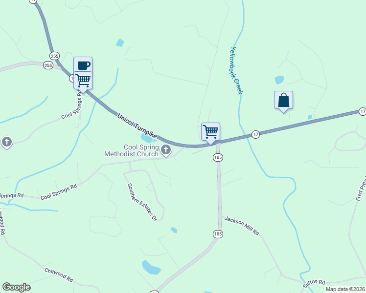 map of restaurants, bars, coffee shops, grocery stores, and more near in Habersham County