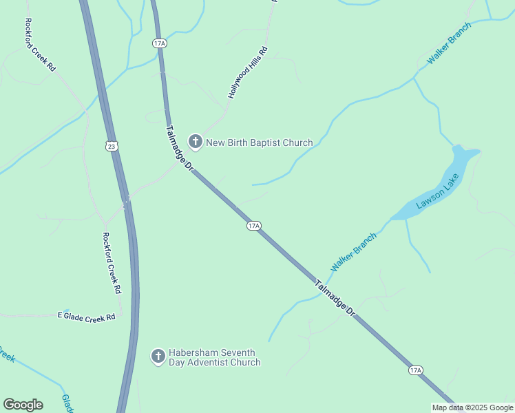 map of restaurants, bars, coffee shops, grocery stores, and more near 190 Rivendell Road in Clarkesville