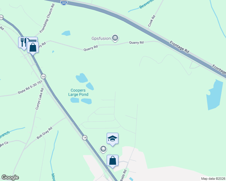 map of restaurants, bars, coffee shops, grocery stores, and more near in Gray Court