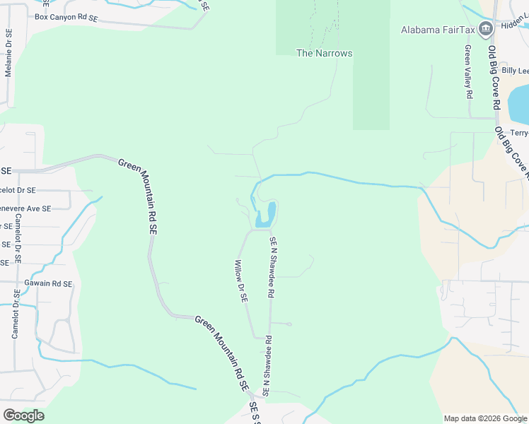 map of restaurants, bars, coffee shops, grocery stores, and more near 5000 Willow Drive Southeast in Huntsville