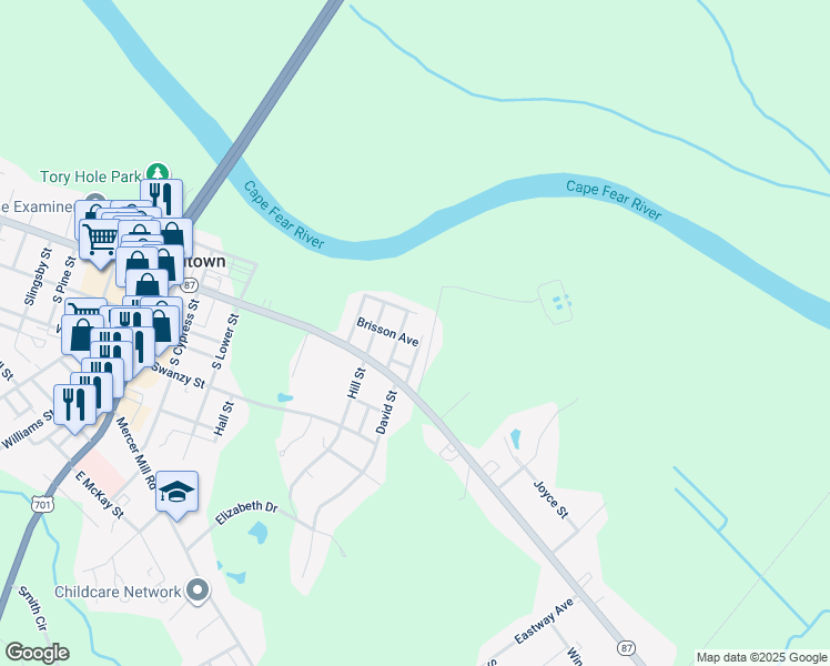 map of restaurants, bars, coffee shops, grocery stores, and more near 905 Brisson Avenue in Elizabethtown