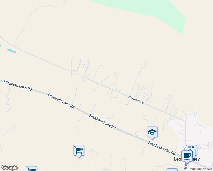 map of restaurants, bars, coffee shops, grocery stores, and more near Rulen Street in Leona Valley