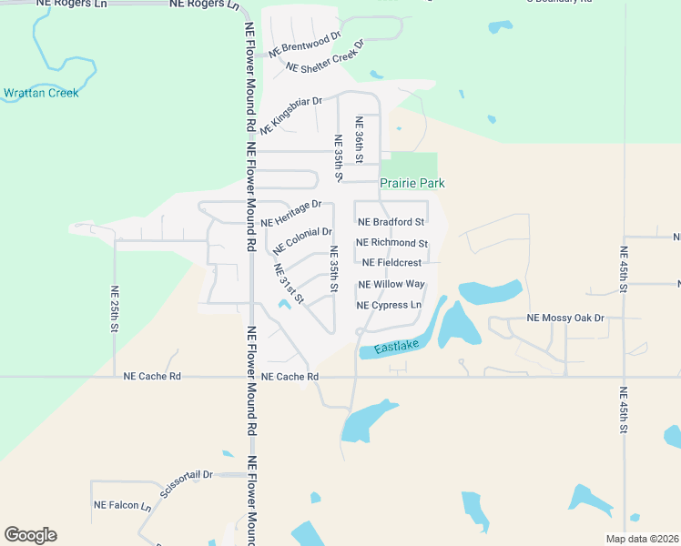 map of restaurants, bars, coffee shops, grocery stores, and more near 1802 Northeast 36th Street in Lawton