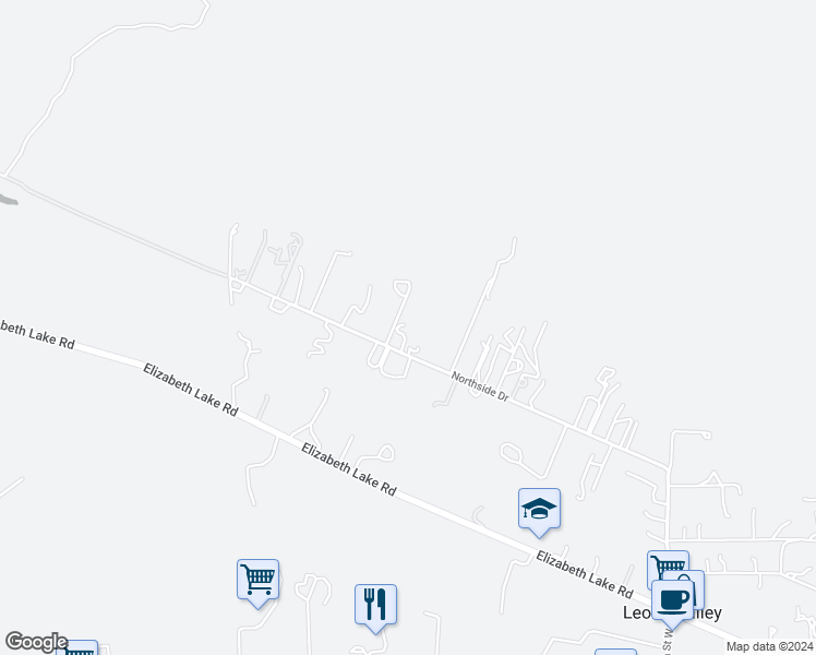 map of restaurants, bars, coffee shops, grocery stores, and more near 9197 Northside Drive in Palmdale